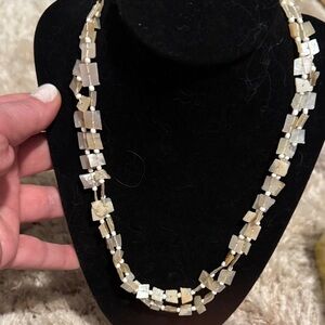 Mother of Pearl Elegant Cream Beaded Necklace